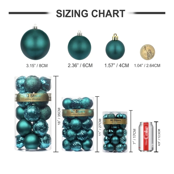 Blue Christmas Ornaments Set,,final Price - Picture 3 of 6